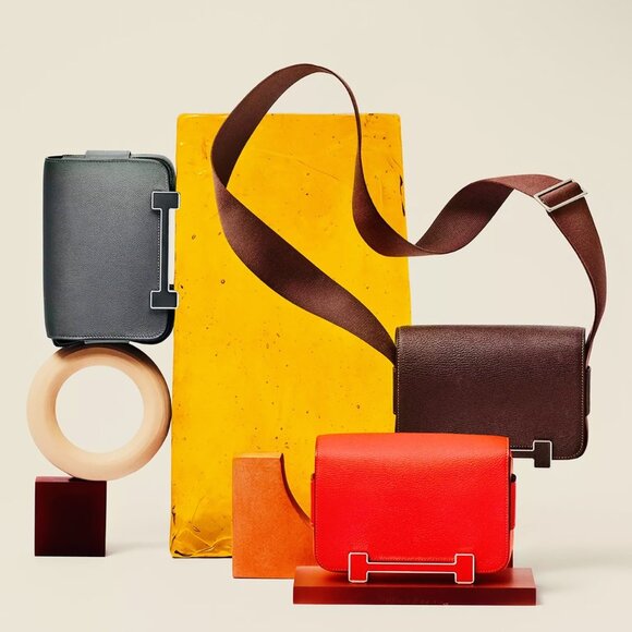 Hermes Geta Rouge Sellier Chevre Gold Hardware-Brand New - Picture 2 of 6